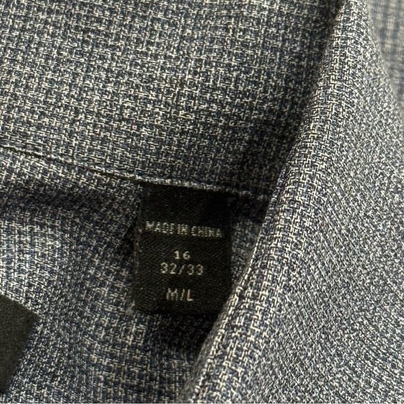 John Varvatos USA Slim Fit Blue Micro Dot Long Sleeve Button up Size M/L - Picture 12 of 14